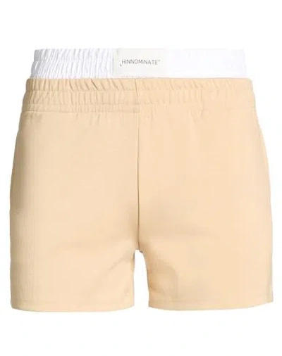 Hinnominate Man Shorts & Bermuda Shorts Sand Size M Viscose, Polyester, Elastane In Brown
