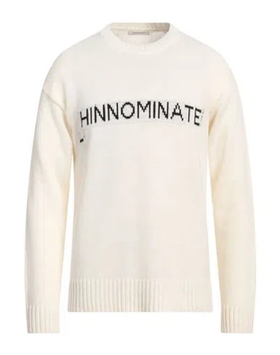 Hinnominate Man Sweater Cream Size Xl Acrylic, Polyester In White