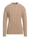 Hinnominate Man Sweater Sand Size S Cotton, Acrylic In Neutral