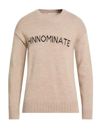 Hinnominate Man Sweater Taupe Size M Acrylic, Polyester In Neutral