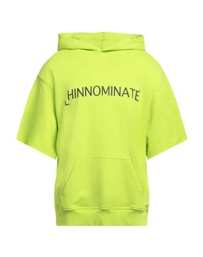 Hinnominate Man Sweatshirt Lime Green Size M Cotton, Elastane