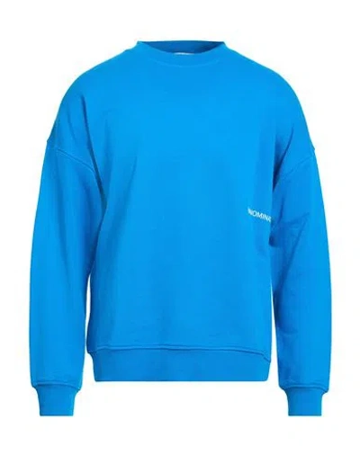 Hinnominate Man Sweatshirt Azure Size L Cotton, Elastane In Blue