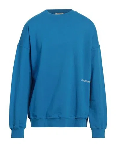 Hinnominate Man Sweatshirt Azure Size Xxl Cotton, Elastane In Blue