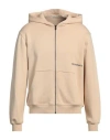Hinnominate Man Sweatshirt Beige Size M Cotton, Elastane In Sand