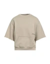 Hinnominate Man Sweatshirt Beige Size M Cotton, Elastane In Gray