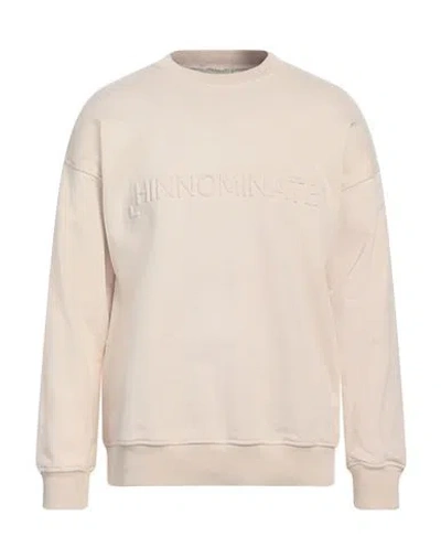 Hinnominate Man Sweatshirt Beige Size L Cotton, Elastane