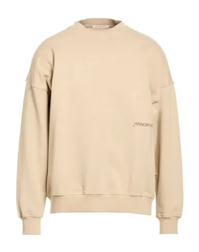 Hinnominate Man Sweatshirt Beige Size Xl Cotton, Elastane In Brown
