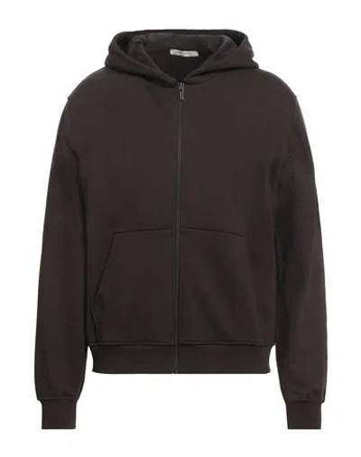 Hinnominate Man Sweatshirt Dark Brown Size M Cotton, Elastane