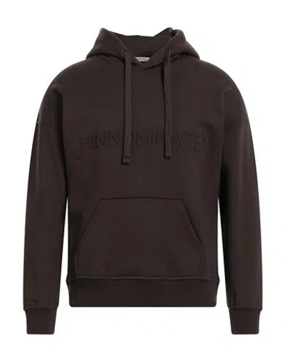 Hinnominate Man Sweatshirt Dark Brown Size L Cotton, Elastane In Metallic