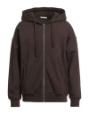 Hinnominate Man Sweatshirt Dark Brown Size M Cotton, Elastane