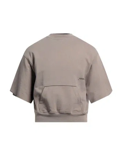 Hinnominate Man Sweatshirt Khaki Size Xs Cotton, Elastane In Beige