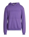 Hinnominate Man Sweatshirt Purple Size M Cotton, Elastane