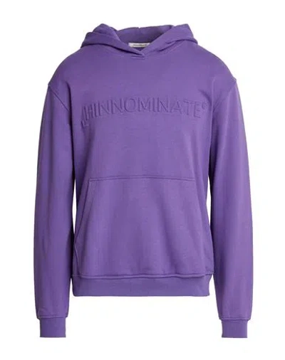 Hinnominate Man Sweatshirt Purple Size M Cotton, Elastane