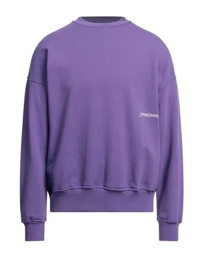 Hinnominate Man Sweatshirt Purple Size S Cotton, Elastane