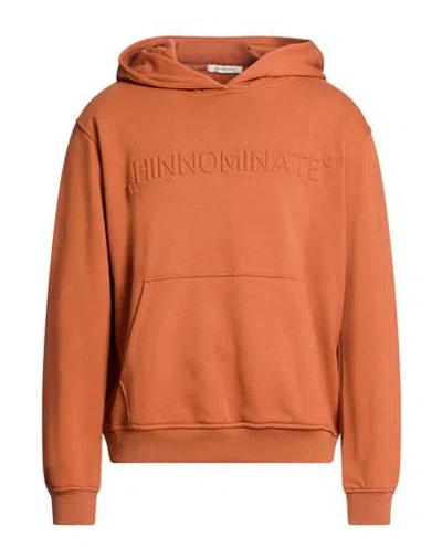 Hinnominate Man Sweatshirt Rust Size M Cotton, Elastane In Red