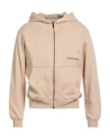 Hinnominate Man Sweatshirt Sand Size M Cotton, Elastane