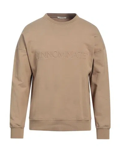 Hinnominate Man Sweatshirt Sand Size Xl Cotton, Elastane In Beige