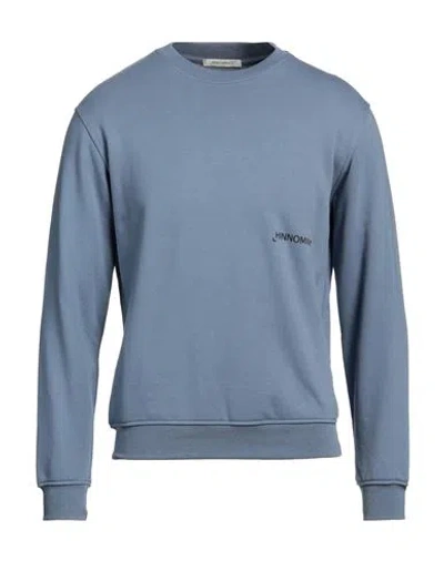 Hinnominate Man Sweatshirt Slate Blue Size Xxs Cotton, Elastane
