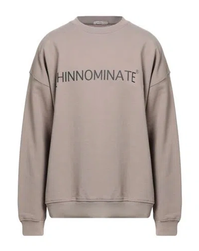 Hinnominate Man Sweatshirt Taupe Size Xl Cotton, Elastane In Gray