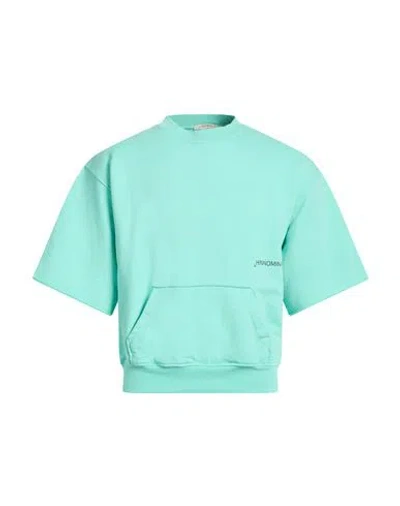 Hinnominate Man Sweatshirt Turquoise Size M Cotton, Elastane In Green