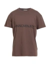 Hinnominate Man T-shirt Brown Size M Cotton