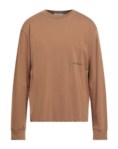 Hinnominate Man T-shirt Brown Size M Cotton, Elastane