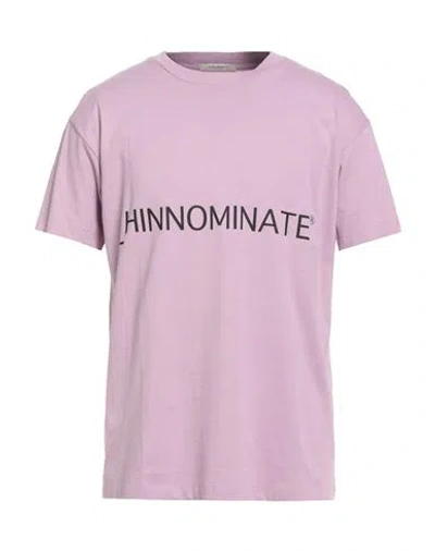 Hinnominate Man T-shirt Lilac Size M Cotton In Purple