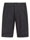 Hinnominate Pleated Linen Shorts In Black