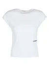 Hinnominate Ribbed Cap-sleeve T-shirt In White