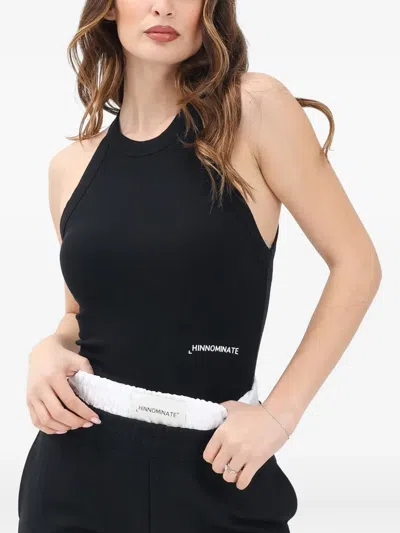 Hinnominate Ribbed Halter Neck Top In Black