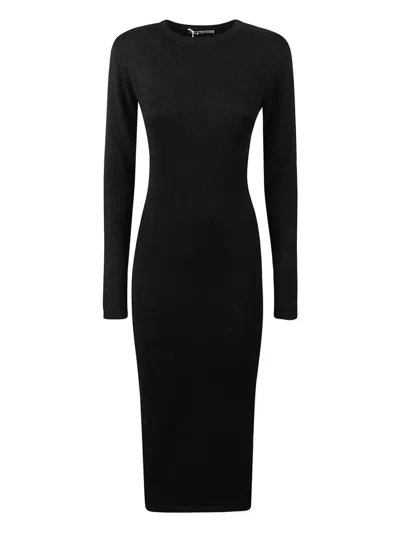 HINNOMINATE RIBBED-KNIT MIDI DRESS