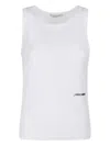 Hinnominate Ribbed Logo Tank Top In White