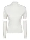Hinnominate Ribbed Mock-neck Sweater In White