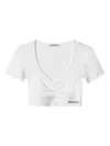 Hinnominate Ribbed V-neck T-shirt In Yellow