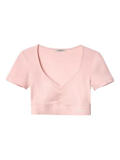 Hinnominate Ribbed V-neck Top In Pink