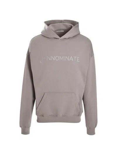 Hinnominate Rubberised-print Hoodie In Grey