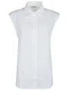 Hinnominate Cap-sleeve Cotton Shirt In White