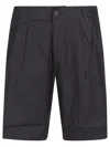 Hinnominate Pleated Linen Shorts In Black