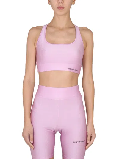 Hinnominate Square Neck Mini Logo Top For Women In Lilac