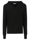 Hinnominate Sequin-embellished Hooded Sweater In Black