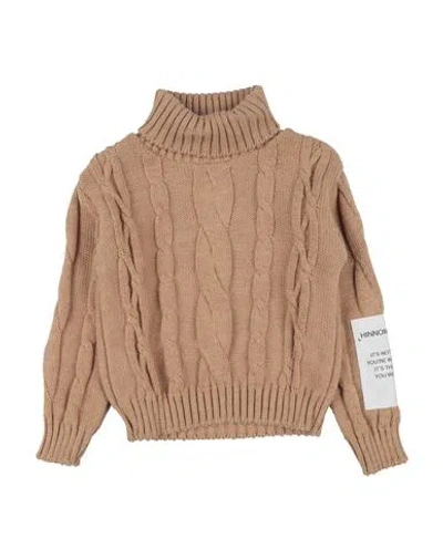 Hinnominate Babies'  Toddler Girl Turtleneck Camel Size 6 Acrylic, Wool In Brown