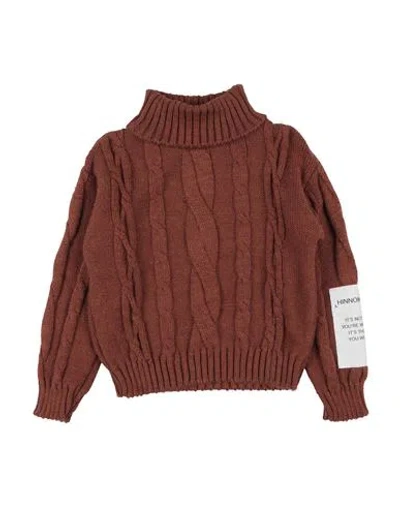 Hinnominate Babies'  Toddler Girl Turtleneck Tan Size 6 Acrylic, Wool In Brown