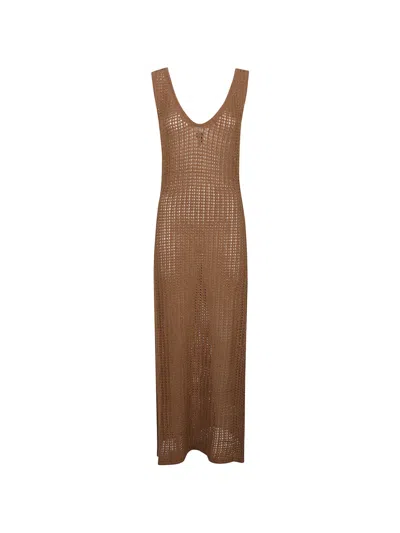 Hinnominate V-neck Maxi Dress In Brown