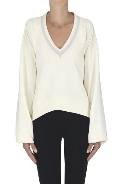 Hinnominate V-neckline Sweatshirt In White
