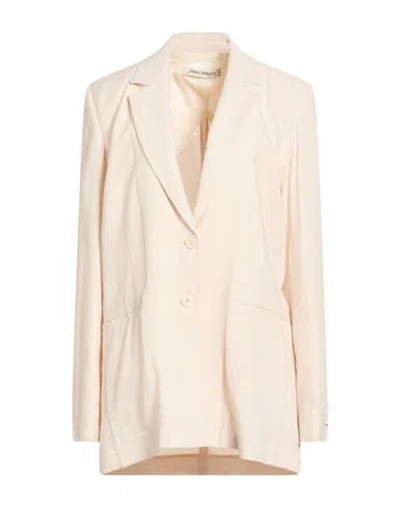 Hinnominate Woman Blazer Cream Size M Linen, Viscose In Pink