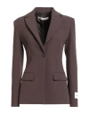 Hinnominate Woman Blazer Dark Brown Size S Polyester, Elastane