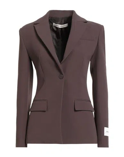 Hinnominate Woman Blazer Dark Brown Size S Polyester, Elastane
