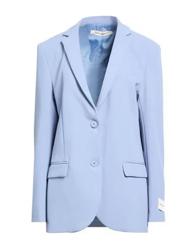 Hinnominate Woman Blazer Sky Blue Size M Polyester, Elastane