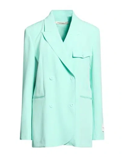 Hinnominate Woman Blazer Turquoise Size L Polyester, Elastane In Blue