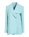 Hinnominate Woman Blazer Turquoise Size L Polyester, Elastane In Blue